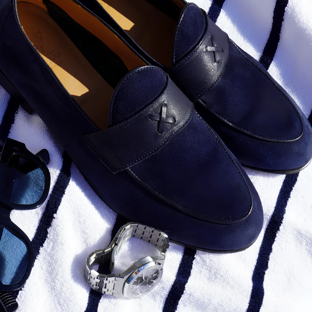 Men's Navy Suede Centesimo - Image 8