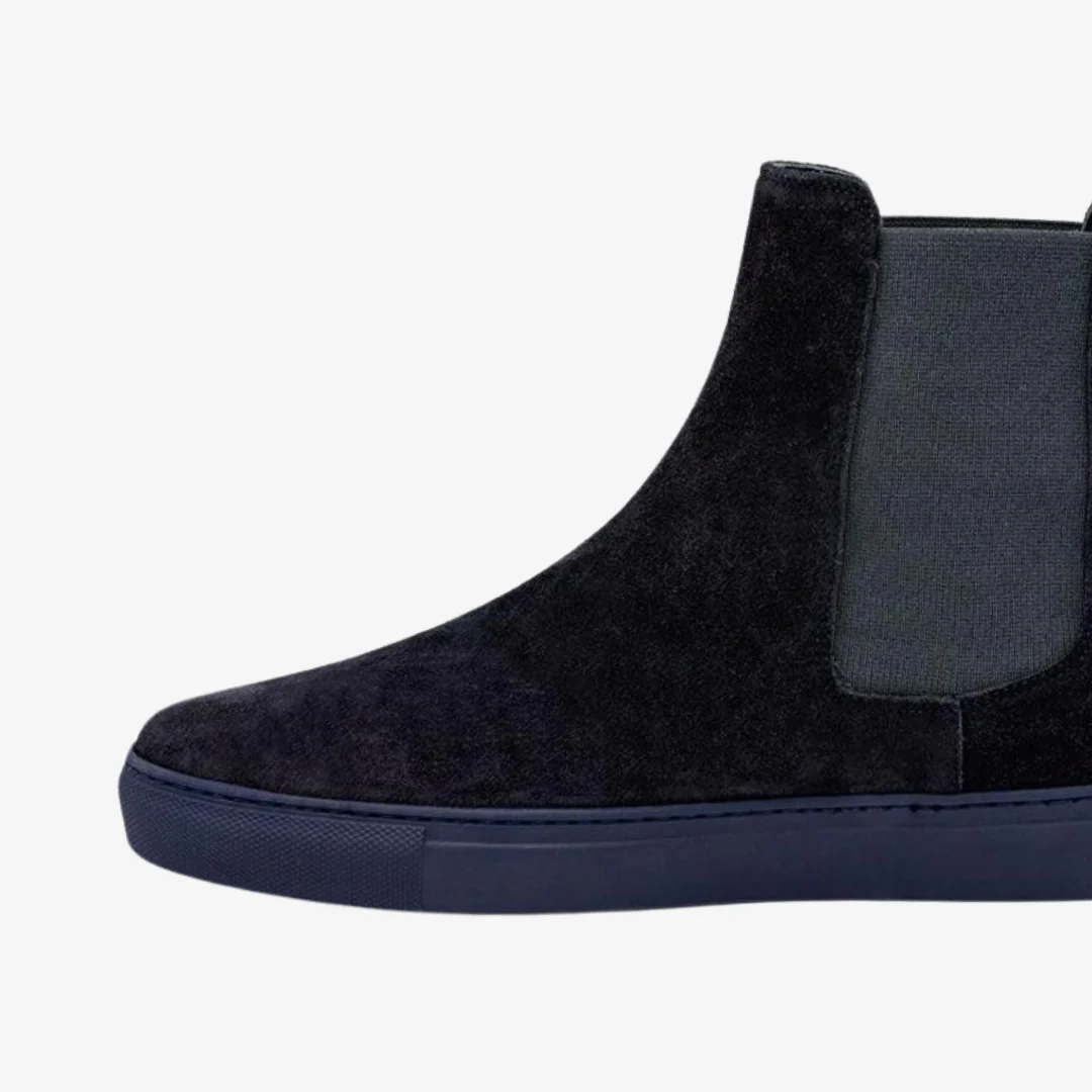 Men's Navy Suede Chelsea Sneaker - Image 4