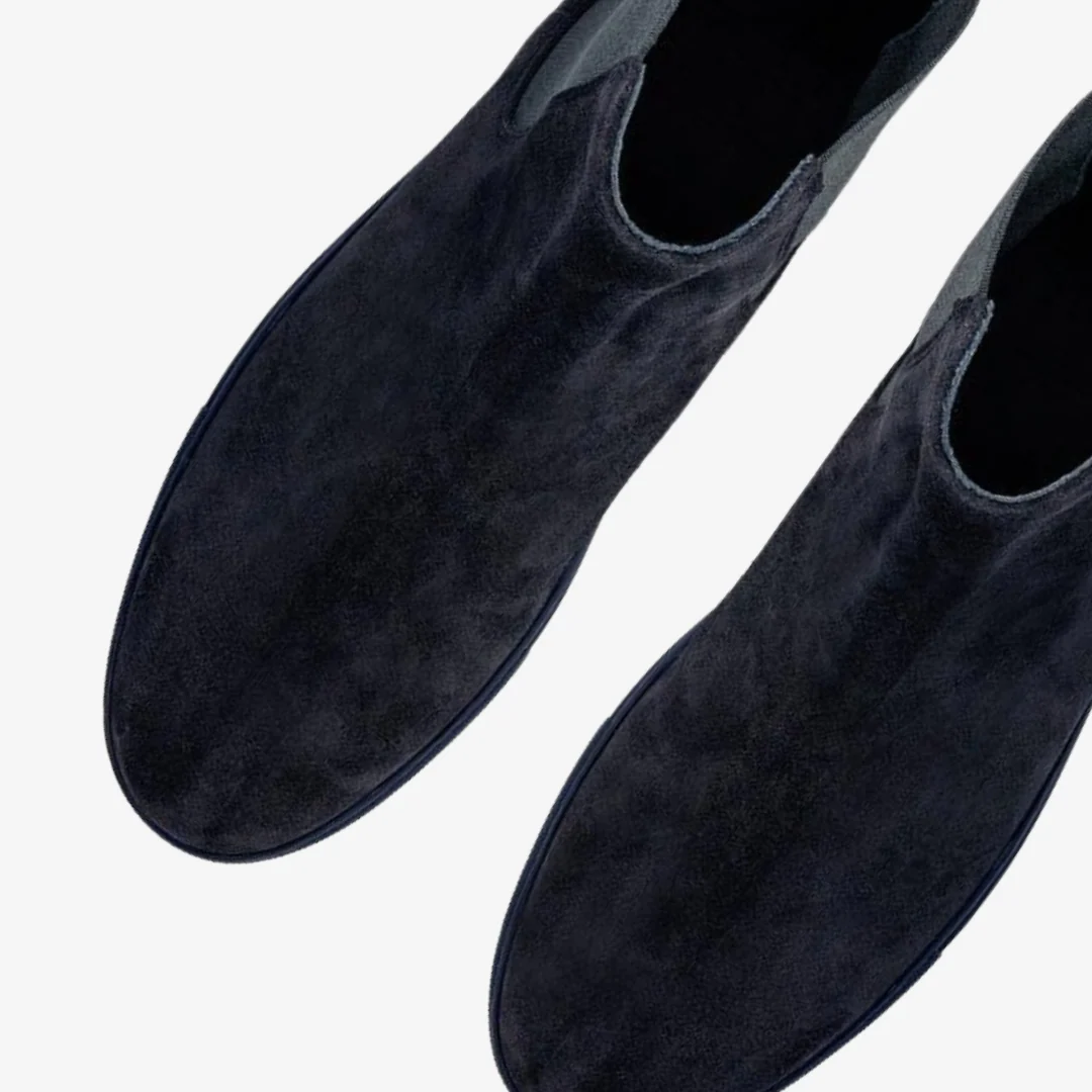 Men's Navy Suede Chelsea Sneaker - Image 5