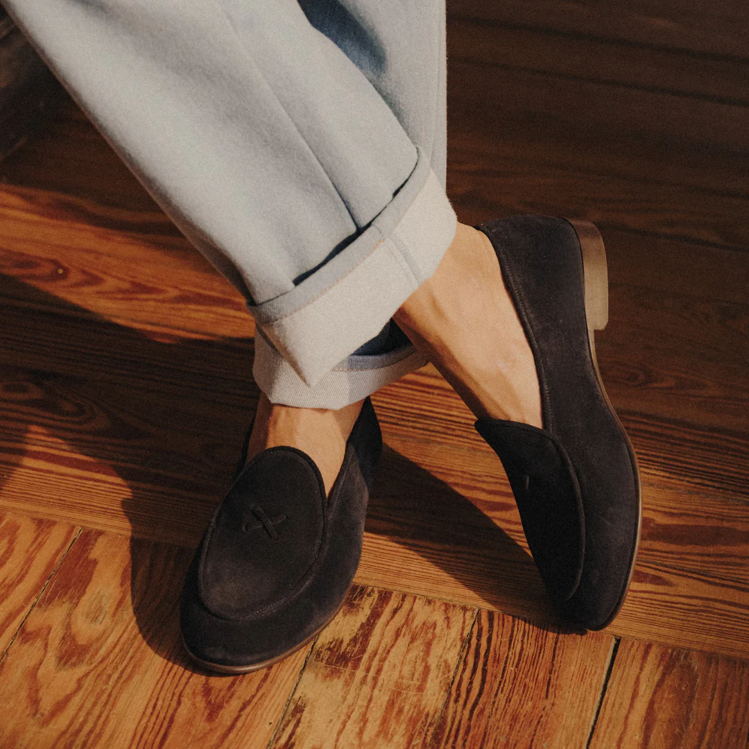 Men's Navy Suede Milano Loafer - Image 3