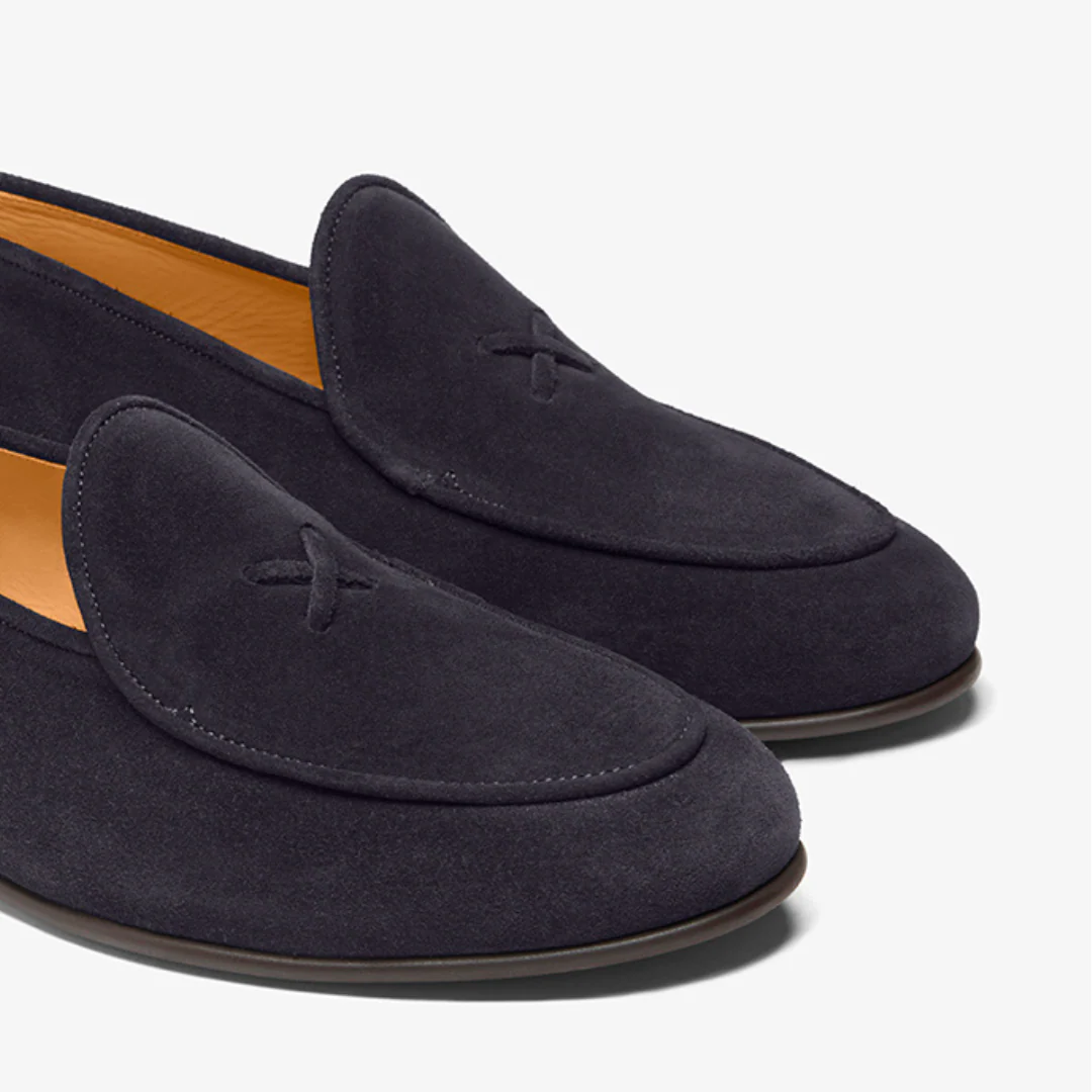 Men's Navy Suede Milano Loafer - Image 4