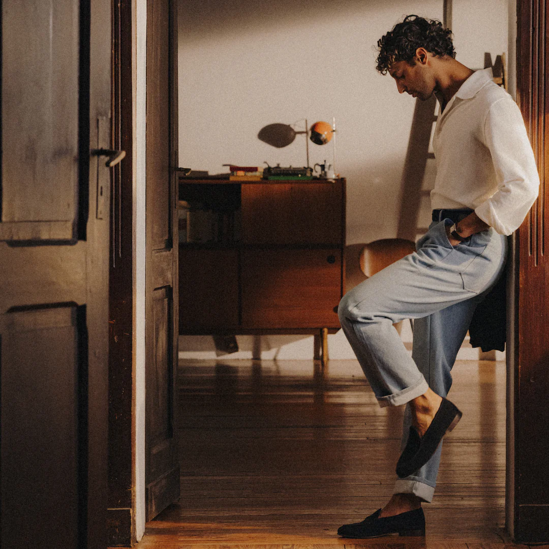 Men's Navy Suede Milano Loafer - Image 5