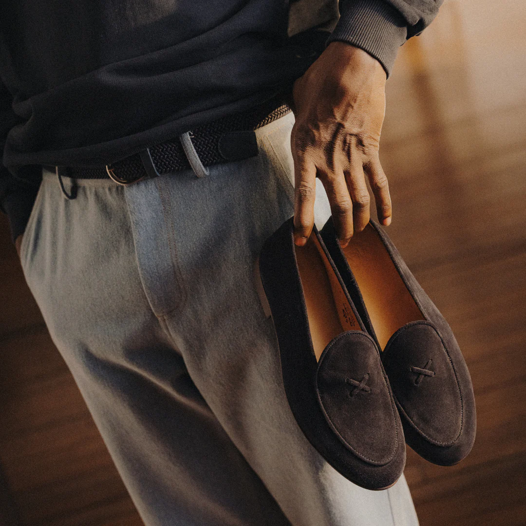 Men's Navy Suede Milano Loafer - Image 7