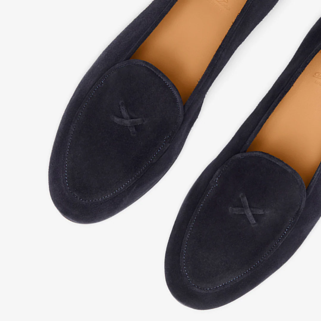 Men's Navy Suede Milano Loafer - Image 8