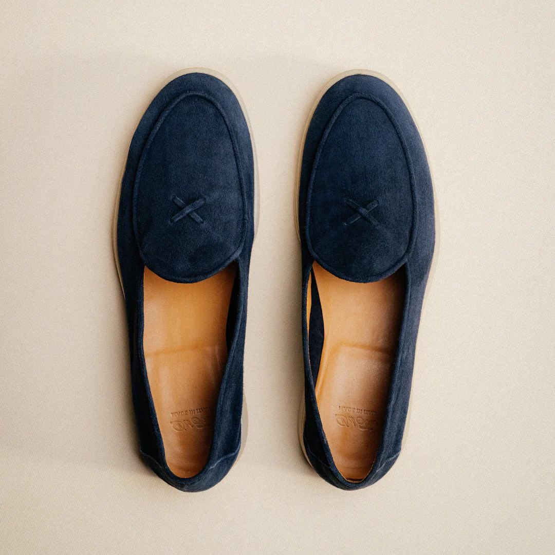 Men's Navy Suede Viaggio Loafer - Image 4