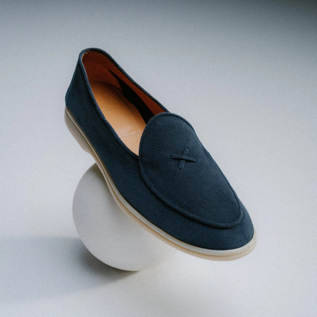Men's Navy Suede Viaggio Loafer - Image 6