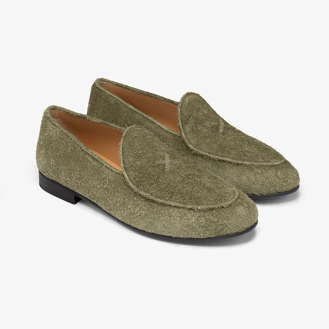 Men's Olive Textured Suede Milano Loafer - Image 3
