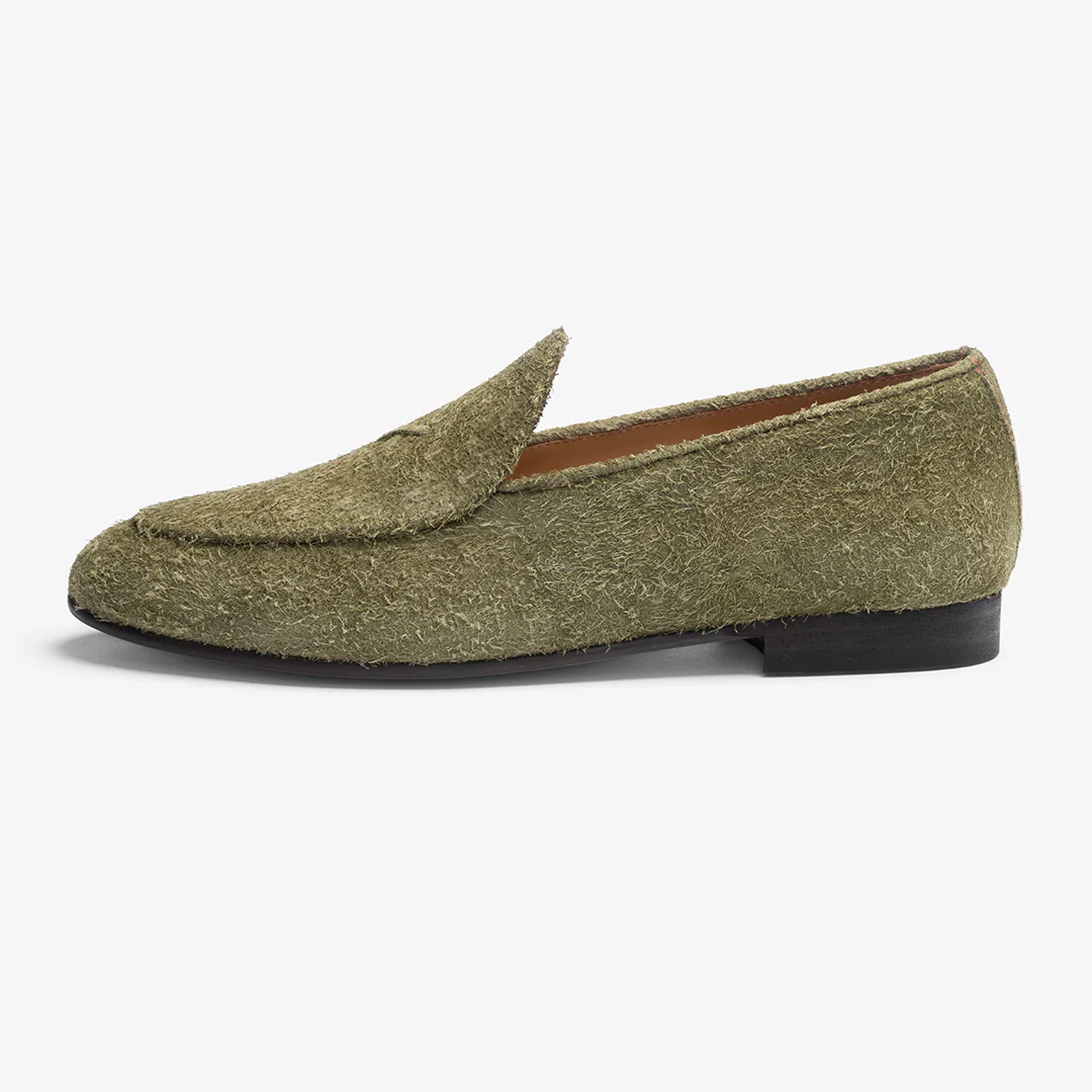 Men's Olive Textured Suede Milano Loafer - Image 5