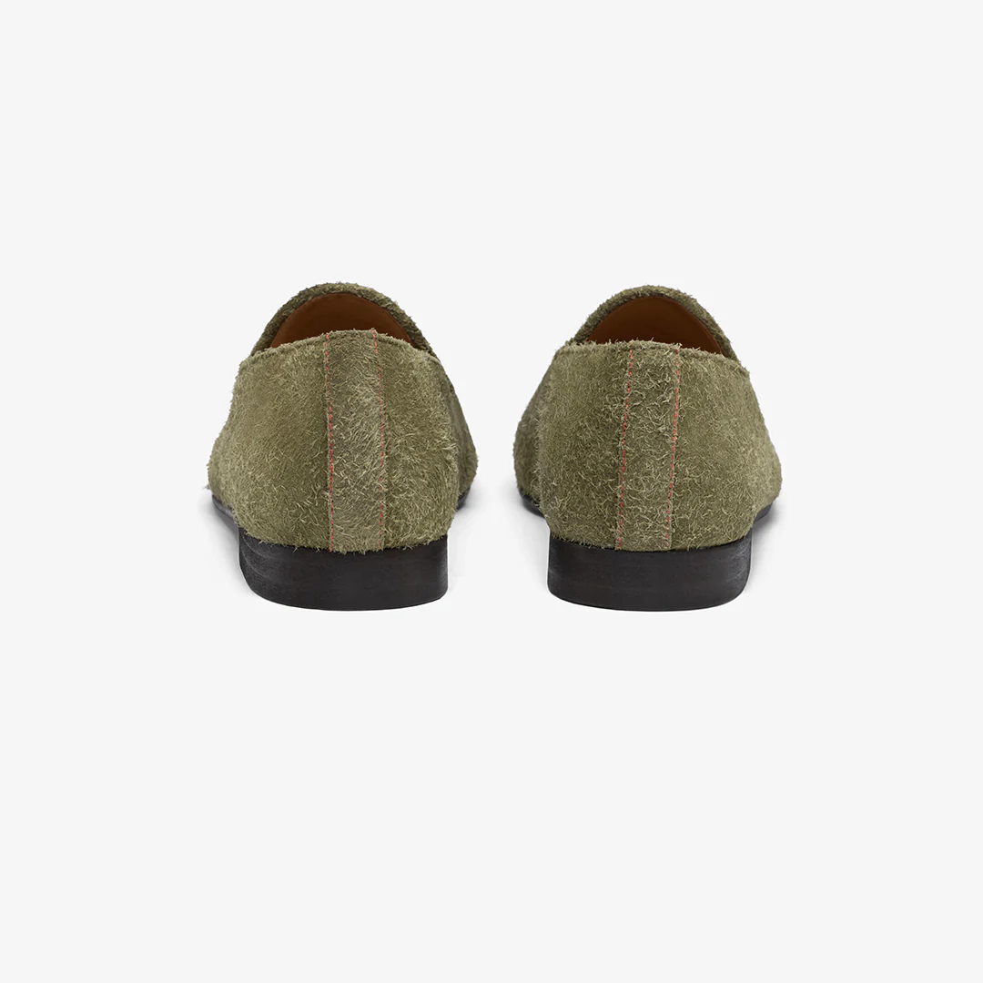 Men's Olive Textured Suede Milano Loafer - Image 7