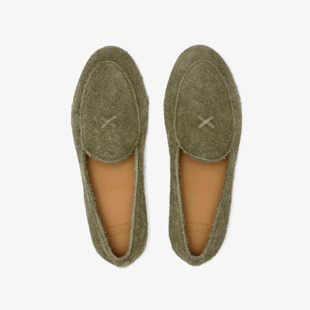 Men's Olive Textured Suede Milano Loafer - Image 9