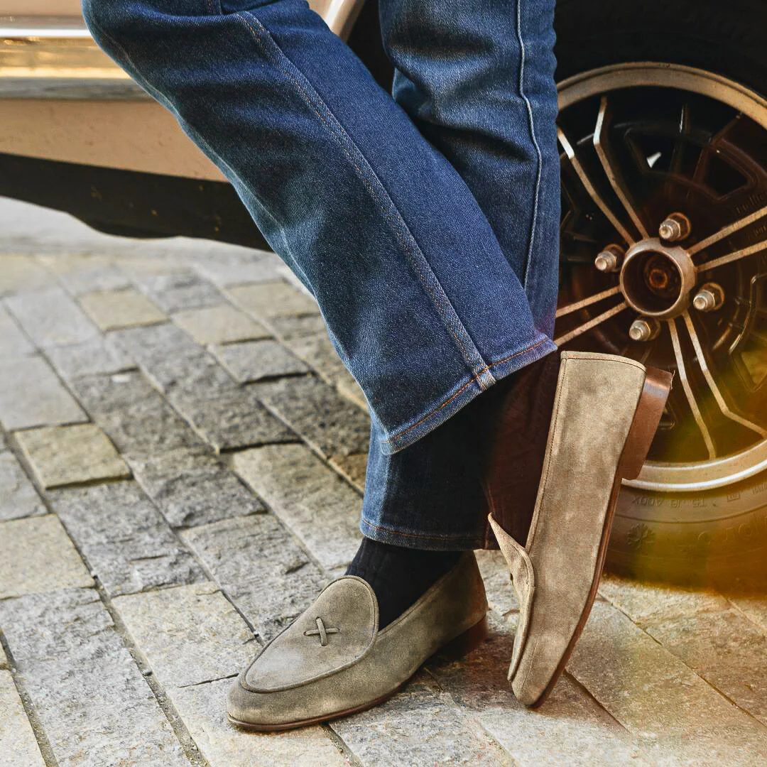 Men's Olive Grey Suede Milano Loafer - Image 11