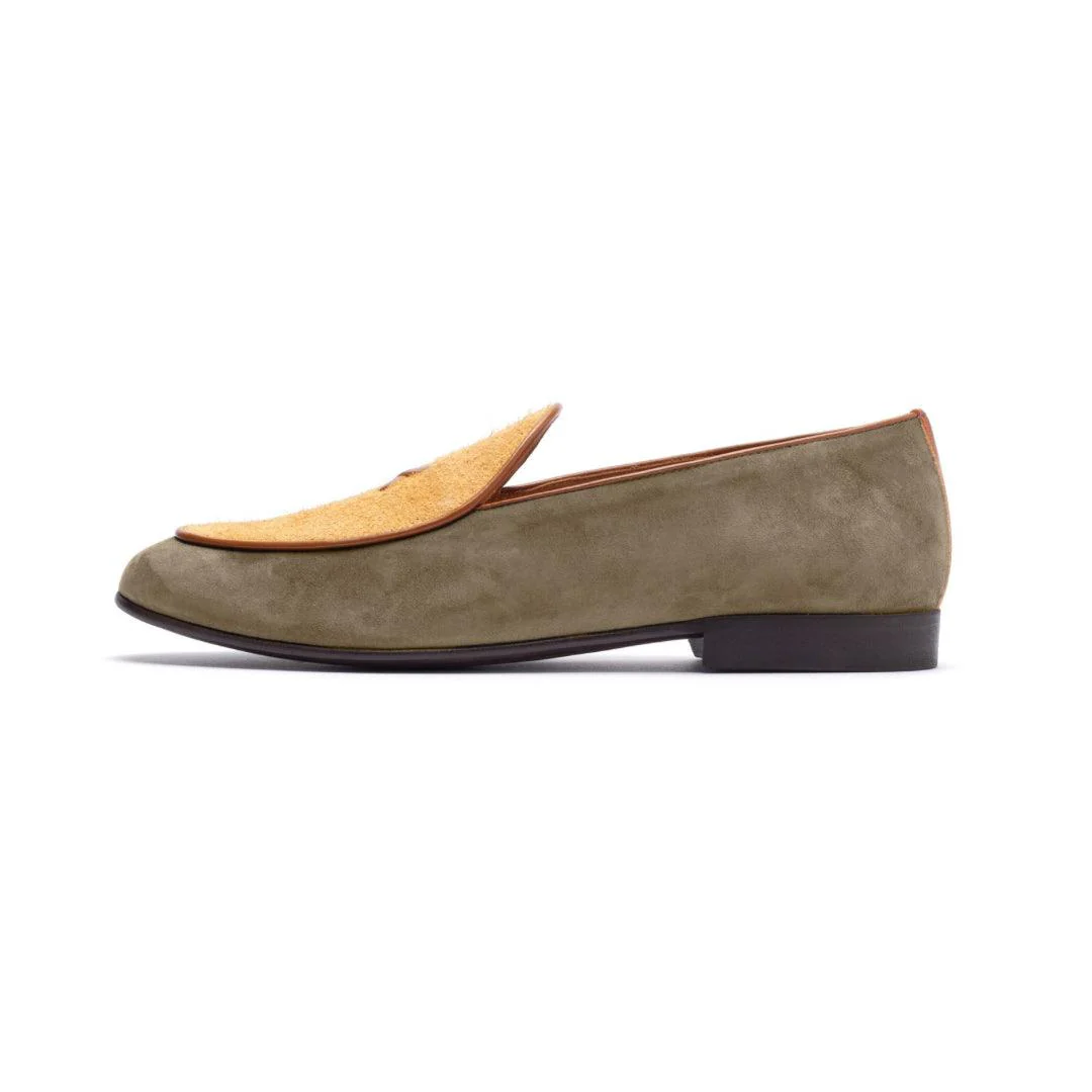 Men's Olive Textured Tan Milano Loafer - Image 3
