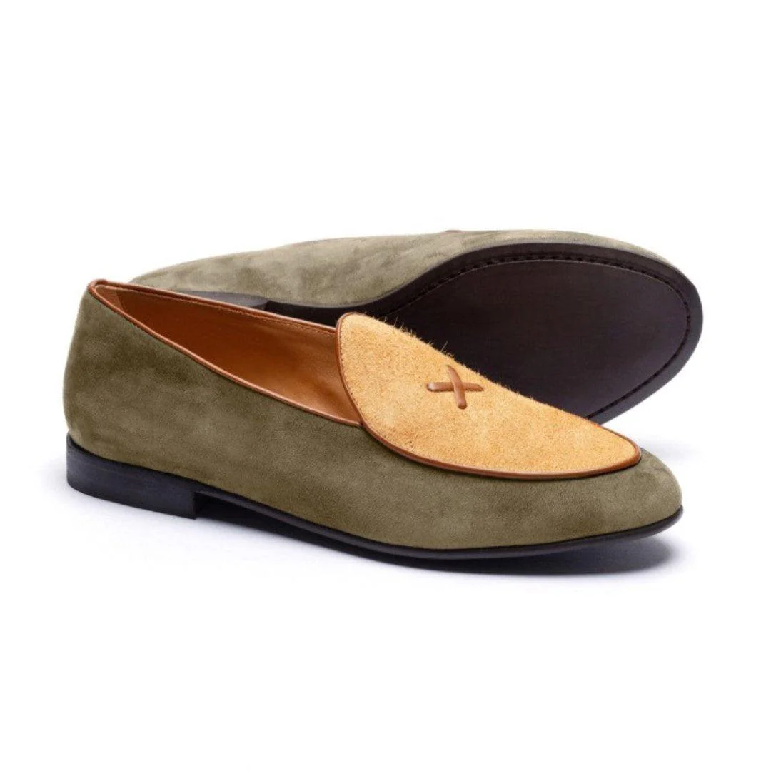 Men's Olive Textured Tan Milano Loafer - Image 5