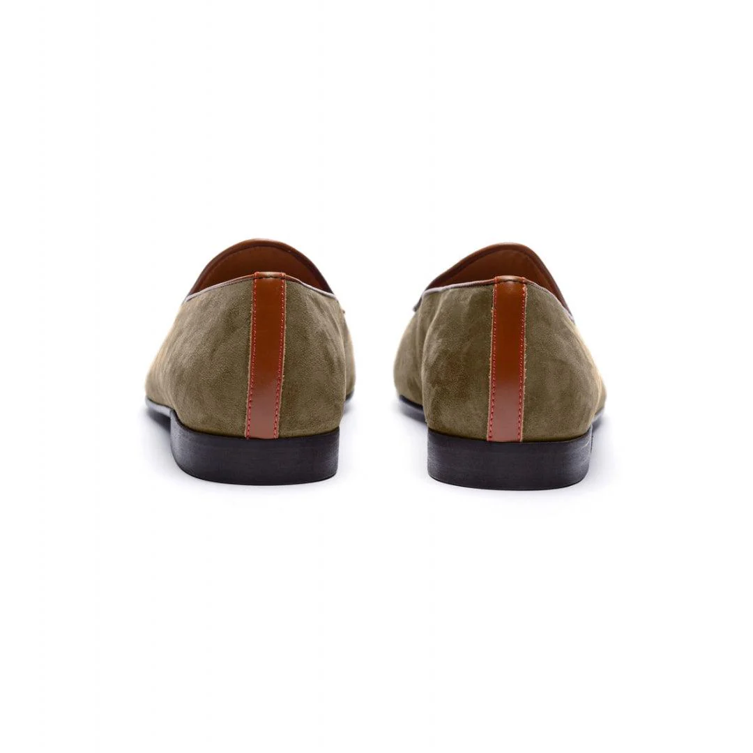 Men's Olive Textured Tan Milano Loafer - Image 7