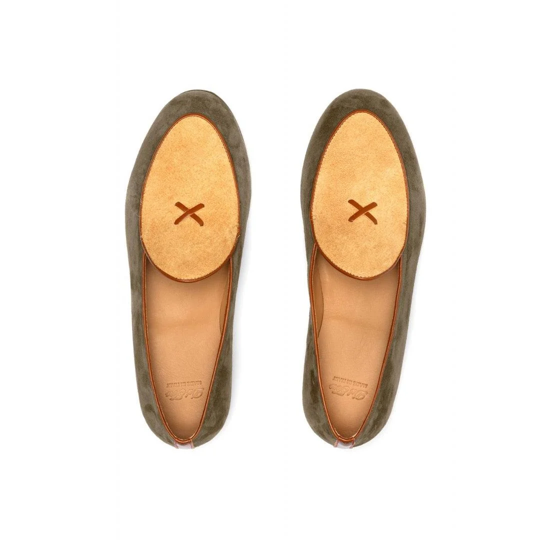Men's Olive Textured Tan Milano Loafer - Image 8