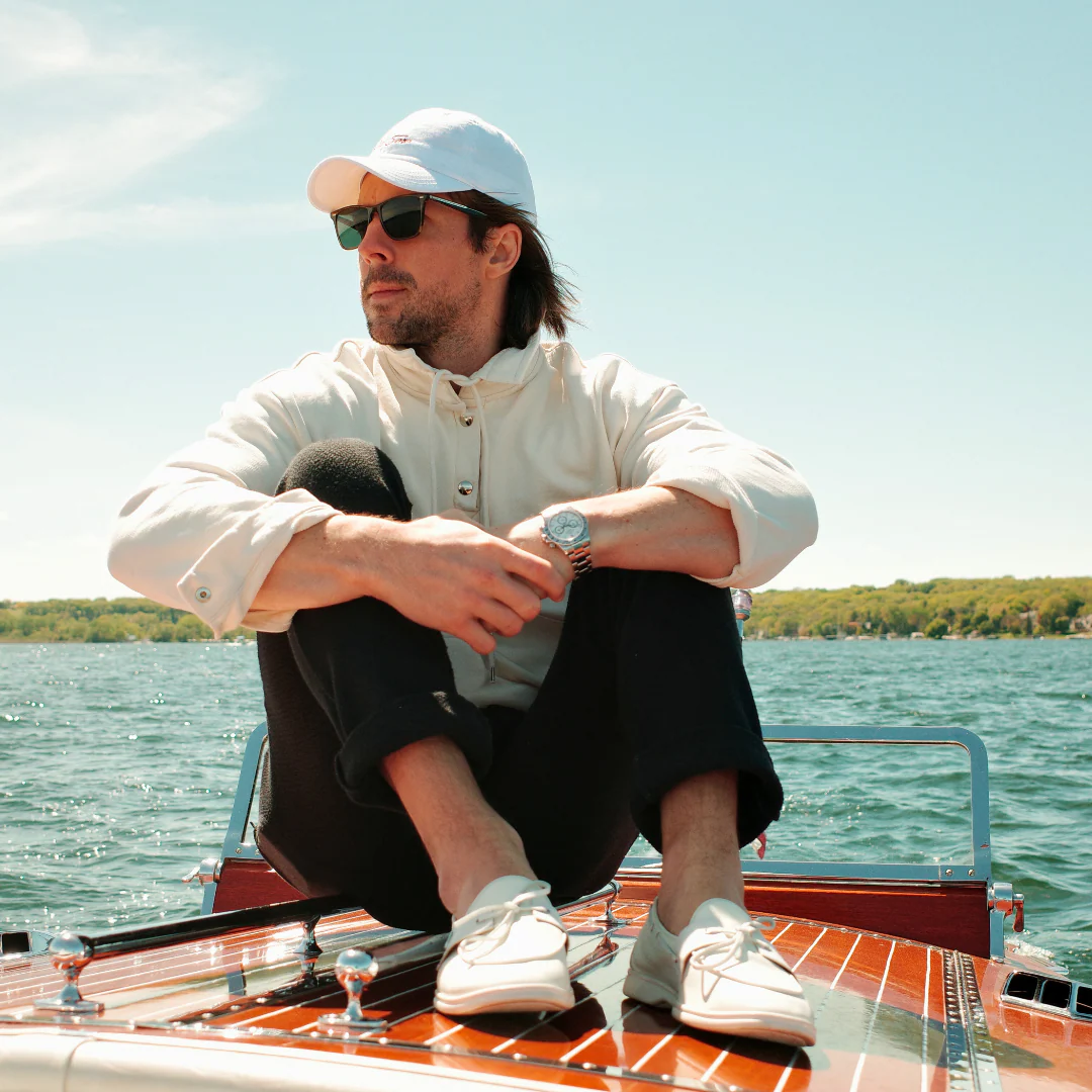 Men's White Pebbled Leather Barca Yacht Loafer - Image 7