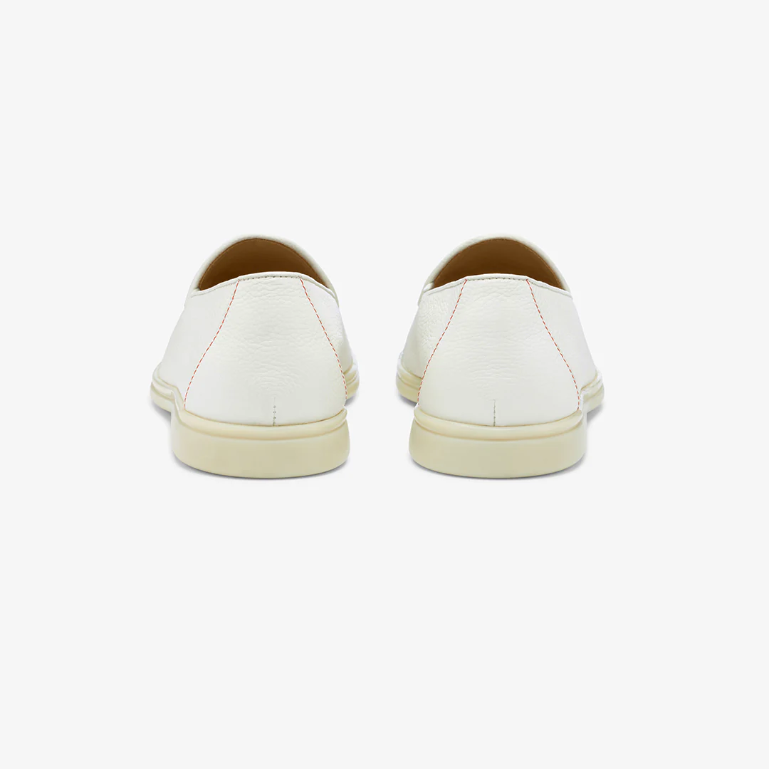 Men's Vintage White Pebbled Leather Viaggio Loafer - Image 9