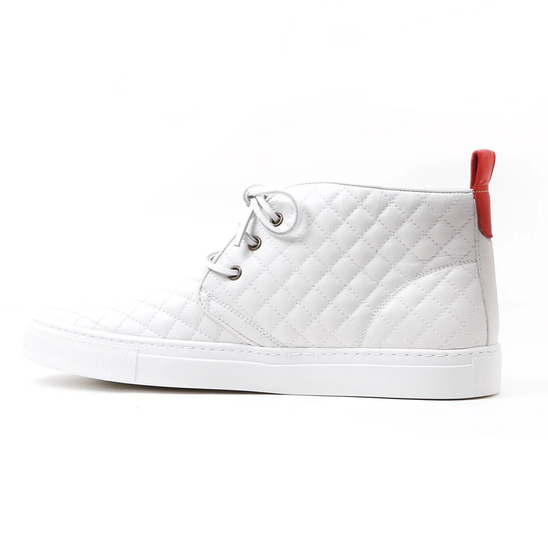 Men's White Quilted Chukka Sneaker - Image 3