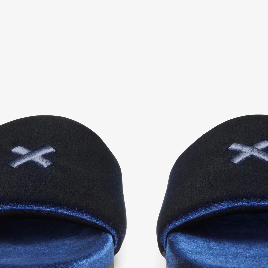 Men's Midnight Navy Velvet House Slide - Image 6