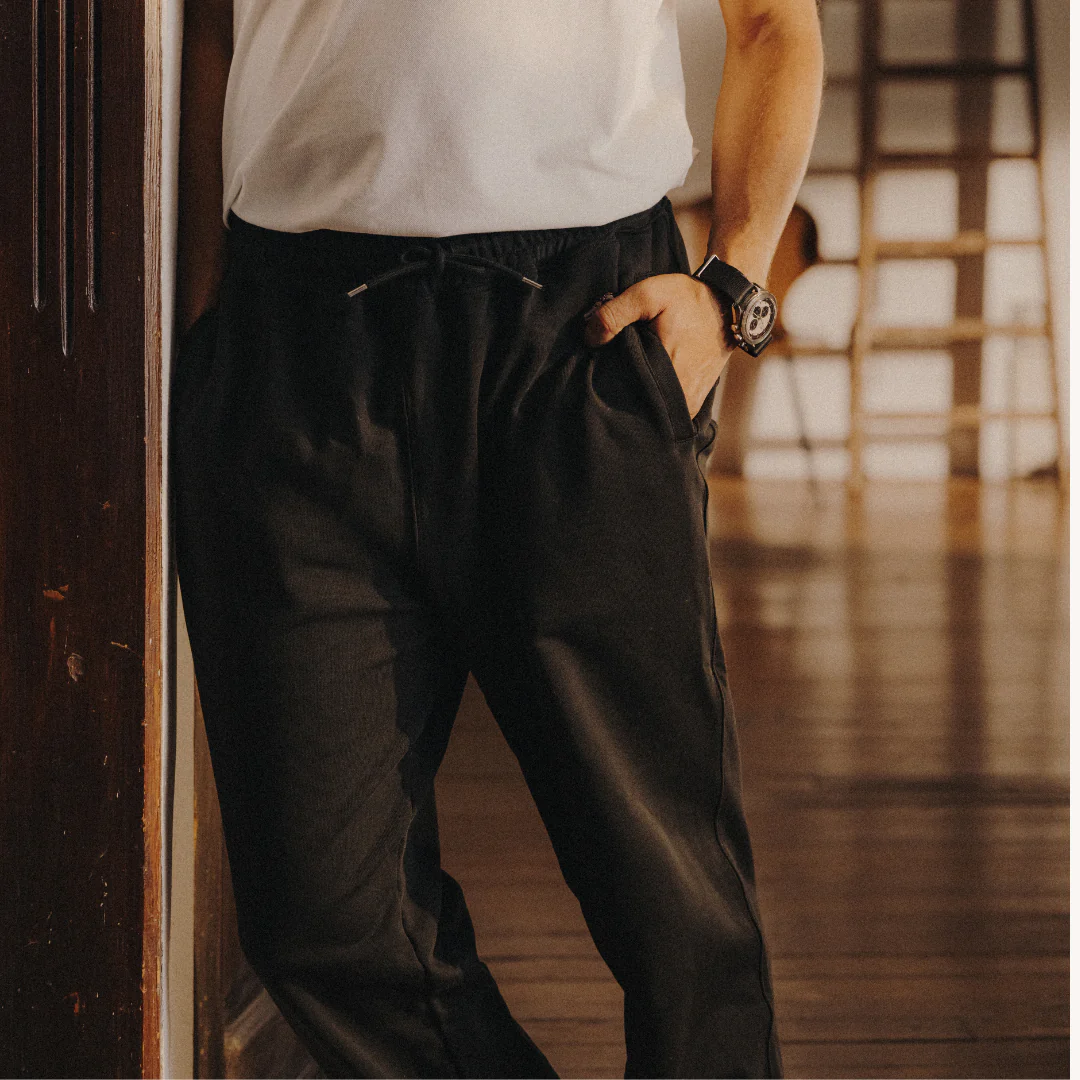 Men's Retro Gym Sweatpants - Black - Image 3