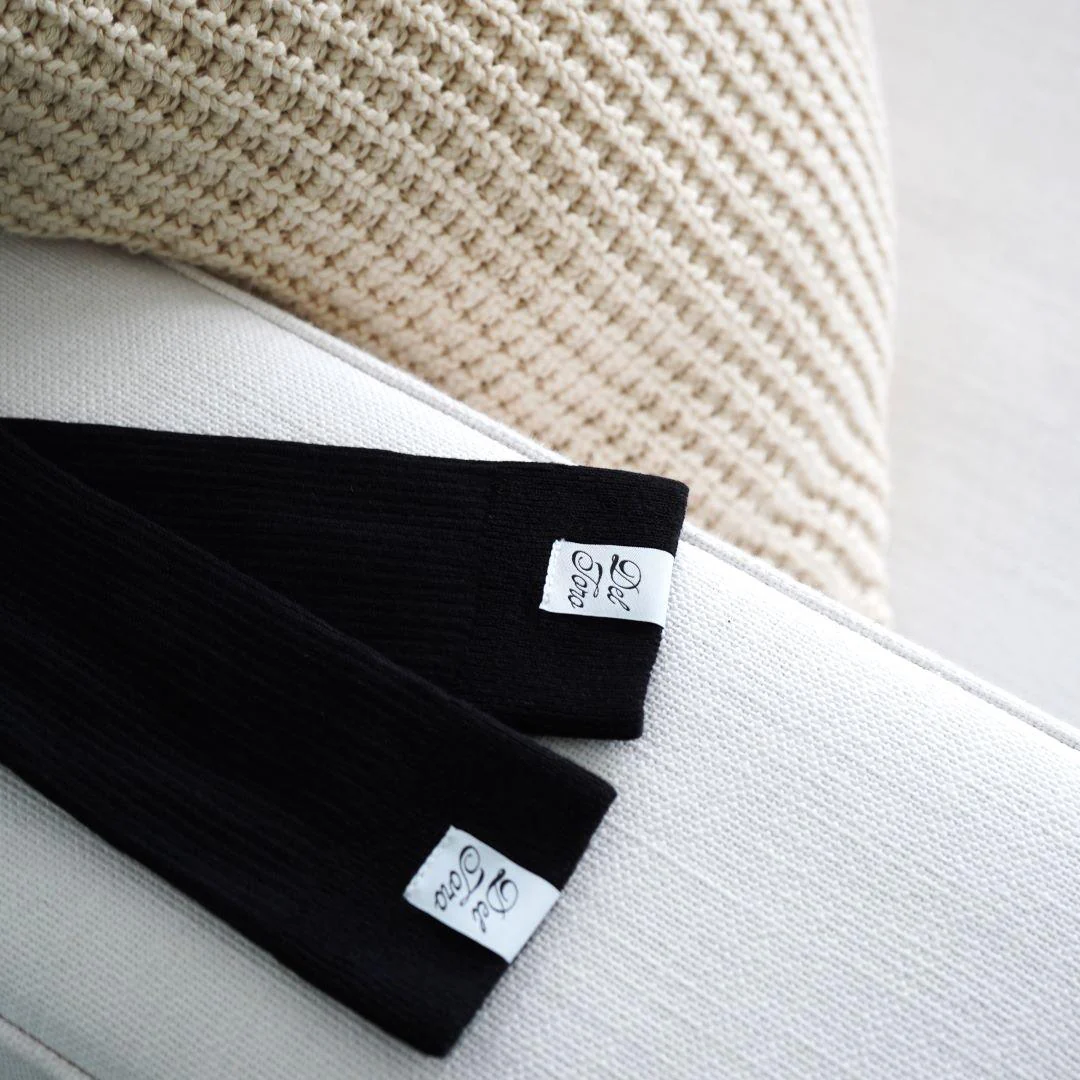 Ribbed Loop Sock - Black - Image 7