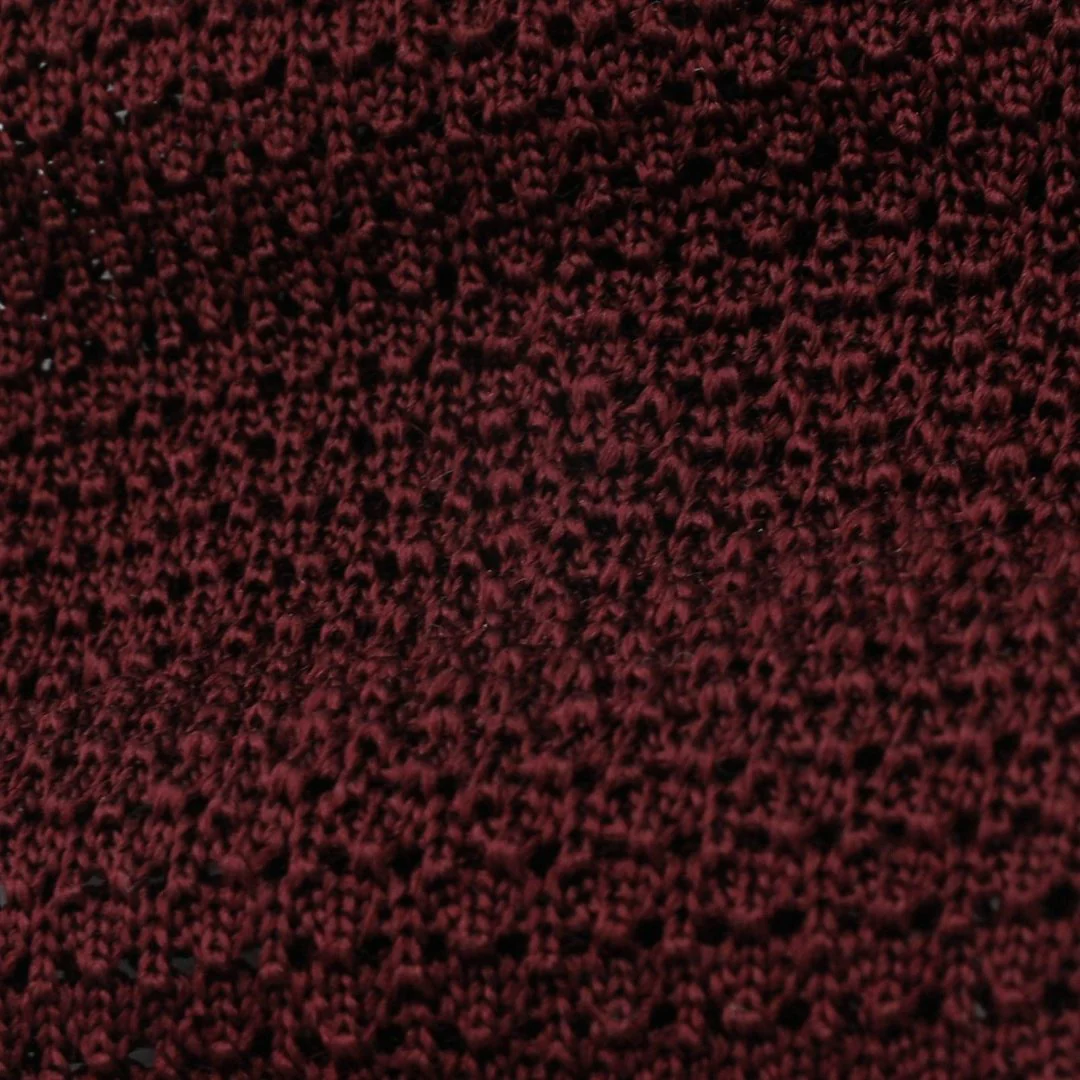 Silk Knit Tie - Burgundy - Image 4