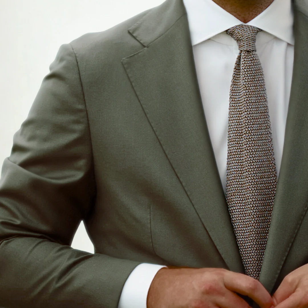 Silk Knit Tie - Light Grey - Image 3