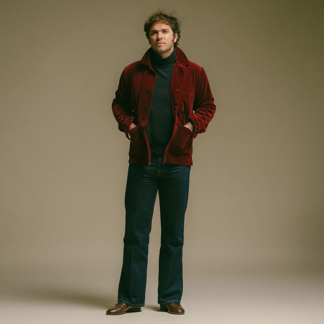 Men's Velour Cocktail Coat - Oxblood - Image 5