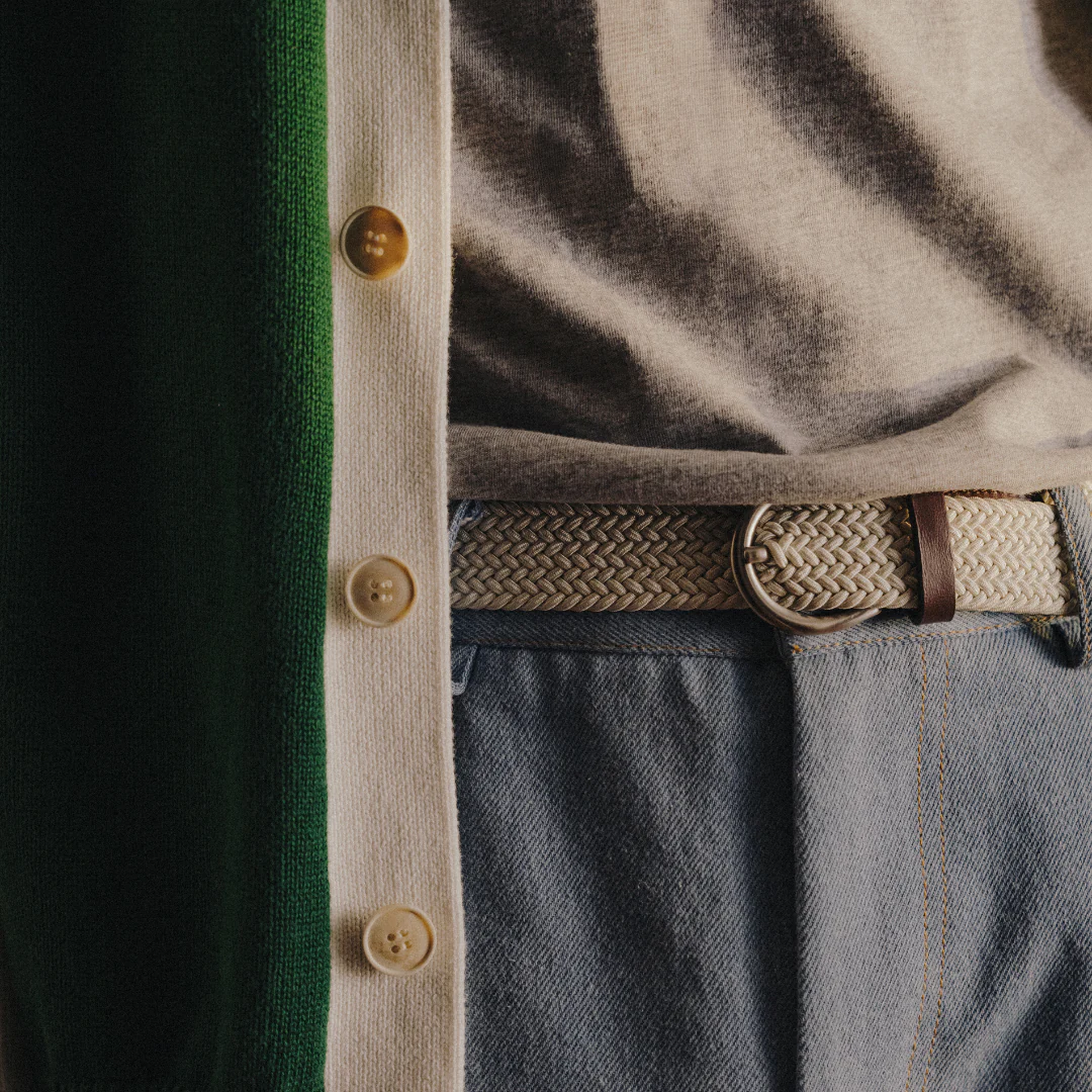 Men's Vintage Fit Cardigan - Fairway Green / Vintage White - Image 5
