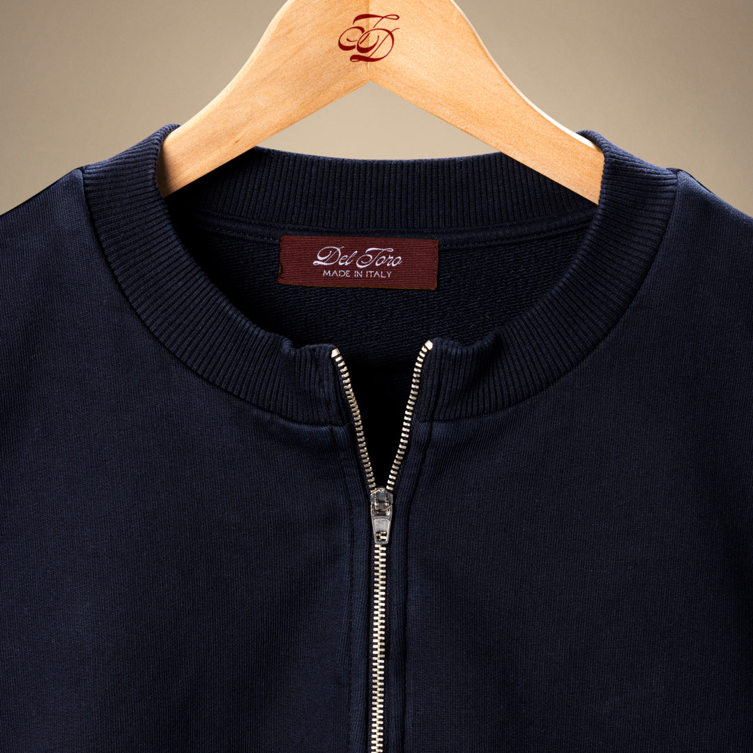Men's Vintage Zip Crewneck Sweatshirt - Navy - Image 3