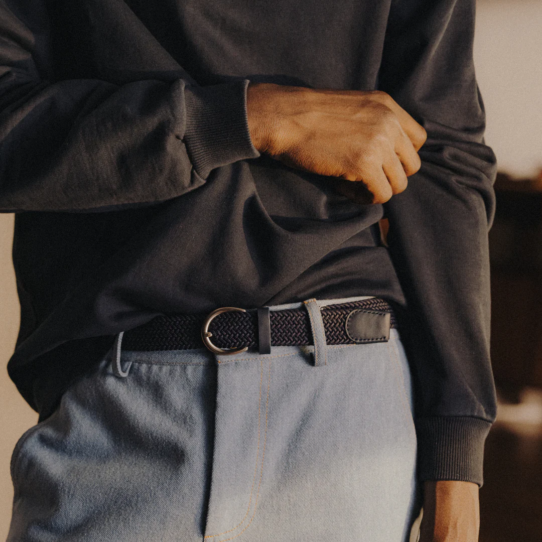 Men's Vintage Zip Crewneck Sweatshirt - Navy - Image 6