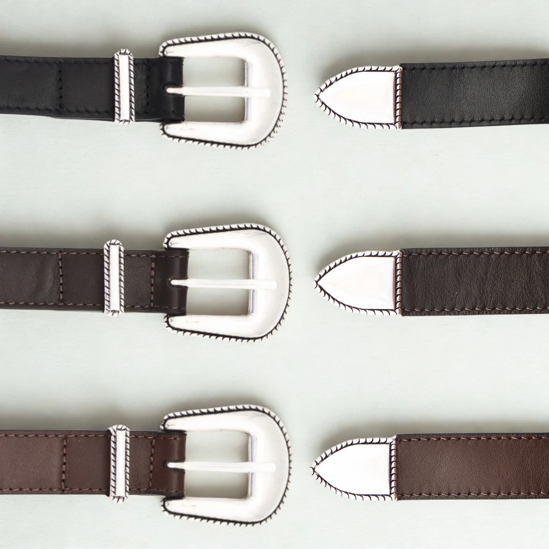 Western Belt - Black Leather - Image 3