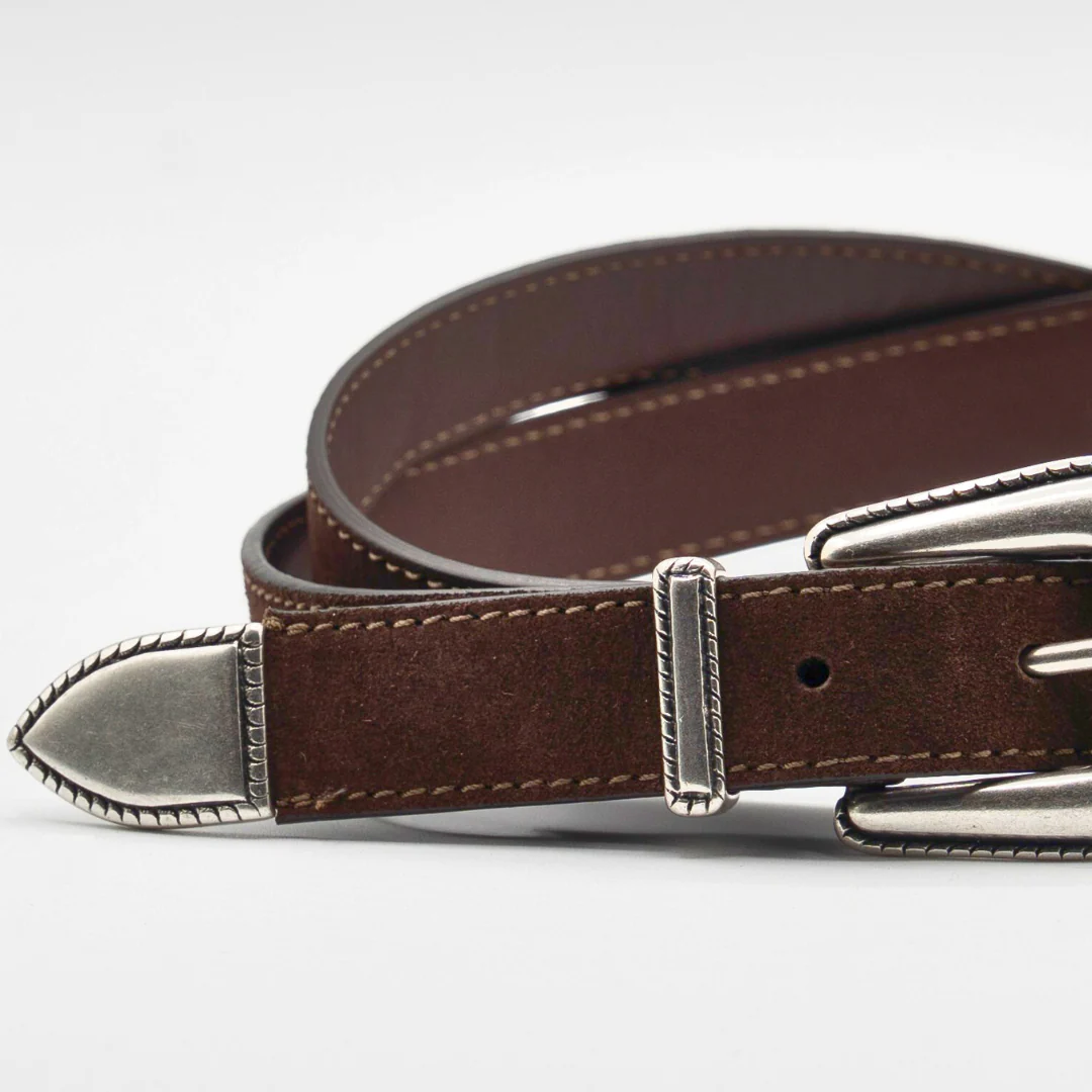 Western Belt - Dark Brown Suede - Image 3