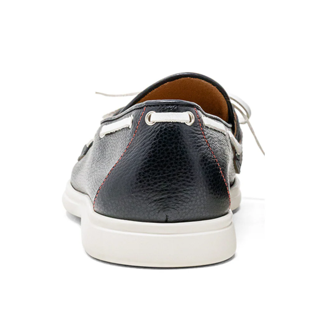 Women's Black Pebbled Leather Barca Yacht Loafer - Image 7