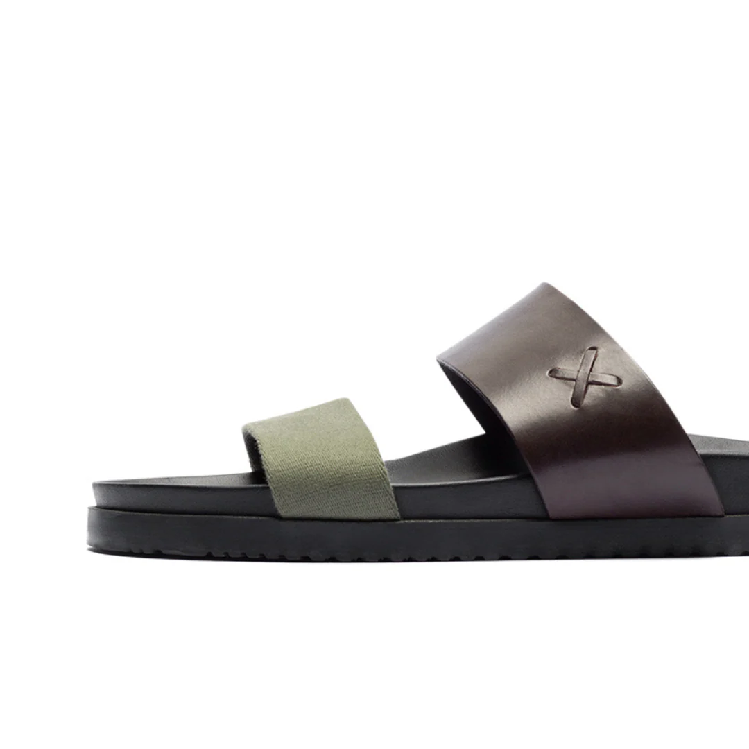 Men's Brown & Green Cinturini Sandal - Image 4