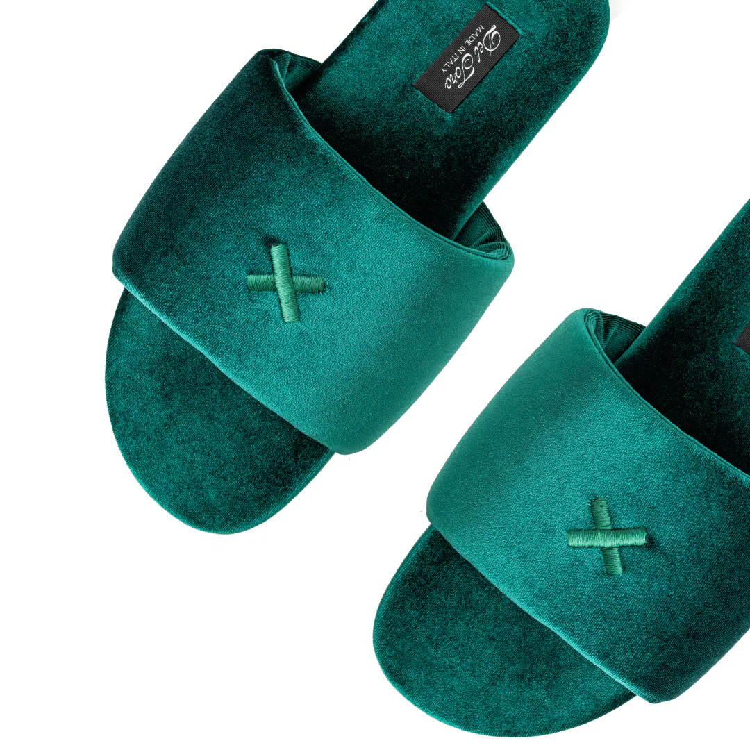 Women's Emerald Velvet House Slide - Image 3