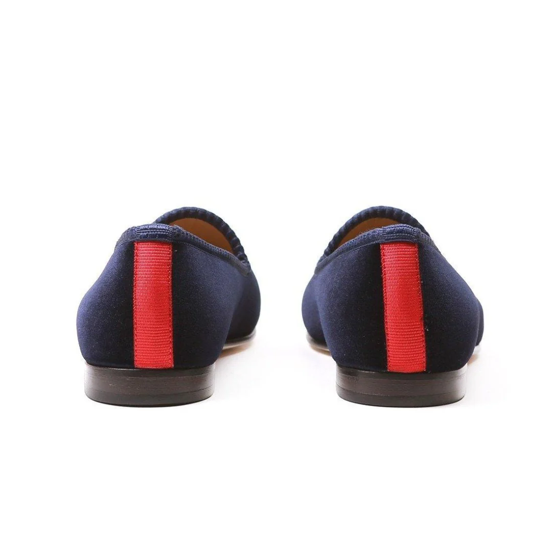Women's Navy Velvet Slipper - Image 3