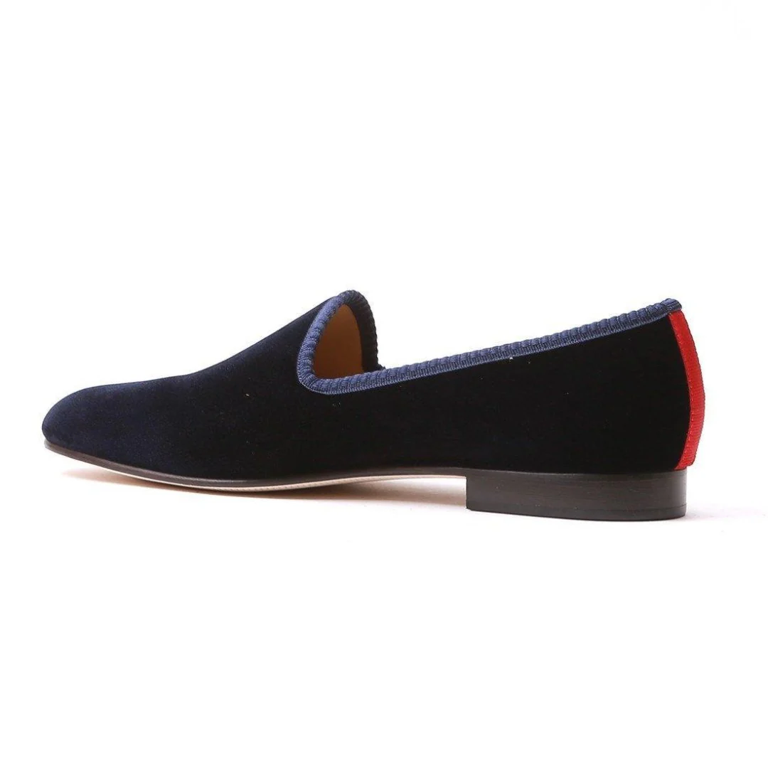 Women's Navy Velvet Slipper - Image 4