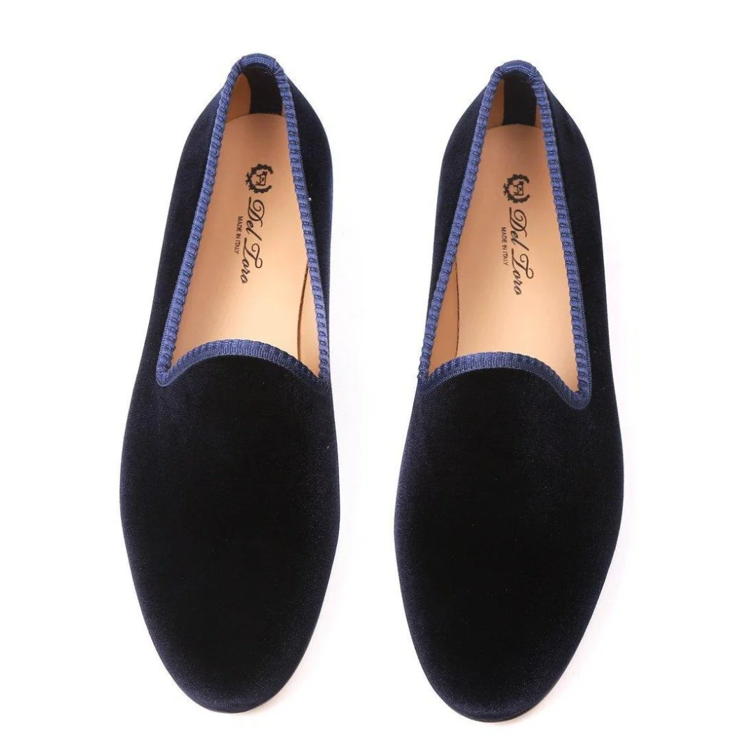 Women's Navy Velvet Slipper - Image 5