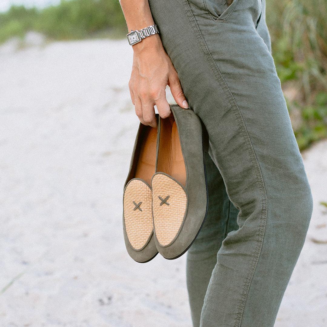 Women's Olive Raffia Milano Loafer - Image 3