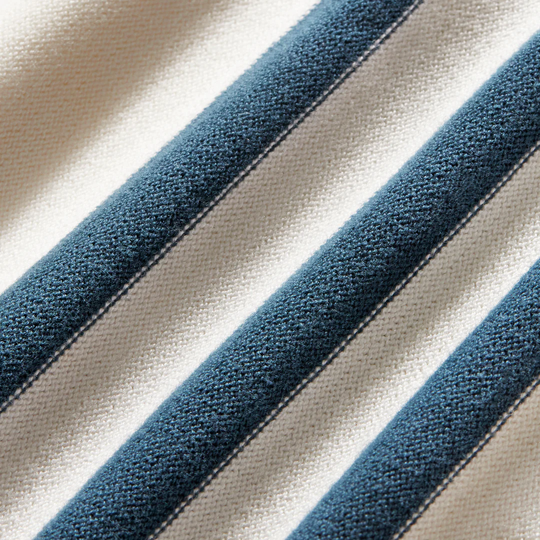 Women's Vintage Stripe Polo Cardigan - Vintage White / Oceana Stripe - Image 3